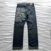 Vintage Washed Jeans Men Women Loose Straight Leg Black Gray Embroidery Streetwear Fall Winter