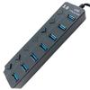 USB 3.0 Hub 7 Ports Expansion Power Switch 5V Charging Data PC Laptop Adapter