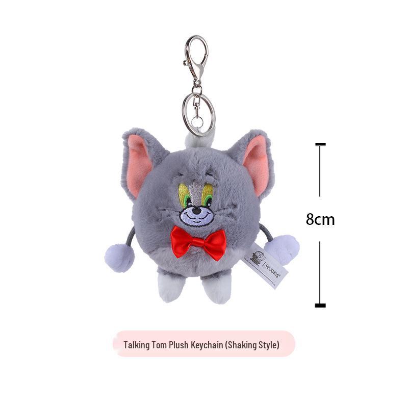 Tom & Jerry Plush Toys: Cat Pendant & Mouse Keychain Charms for Kids
