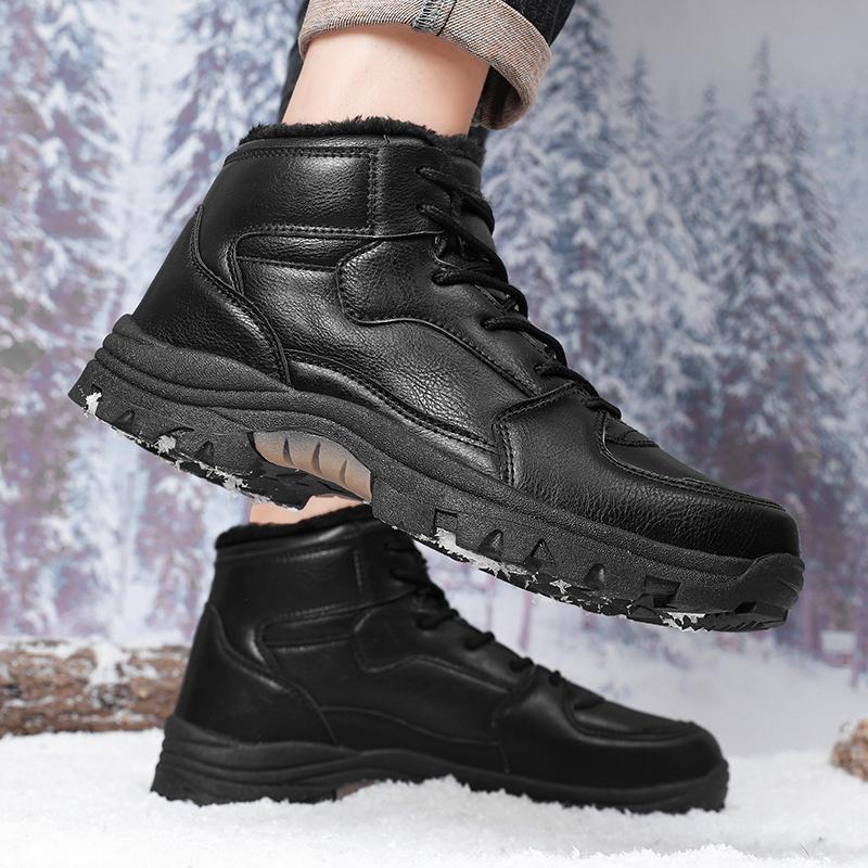 Men's Winter Boots Warm Snow Boots Non-slip Waterproof Shoes High-top Outdoor Plush Shoes Plus Size Boots