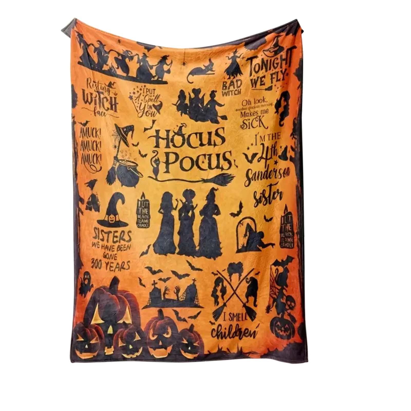 

Thick Flannel Halloween Printed Blanket One Size