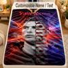 Flannel BlanketCristiano Ronaldo Custom Name Text Personalized Soft Warm Throw Blanket Home Decor Gift