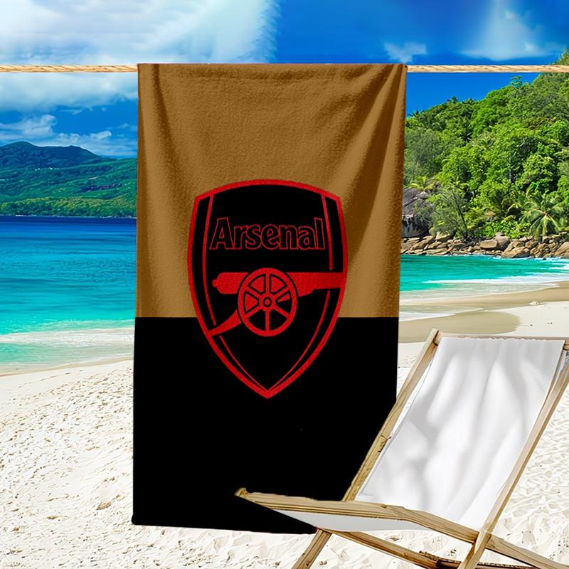 Arsenal Football Club Crest Printed Beach Towel, Super Soft Microfiber, Perfect Gift Birthday, for Pool, Beach, Travel, for family and friends