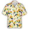 Camiseta del Orgullo Para la Comunidad LGBT Camisa Hawaiana Bandera Arcoíris Manga Corta Verano Nueva Camisas de Playa LGBT Unisex Blusa con Cuello Tops