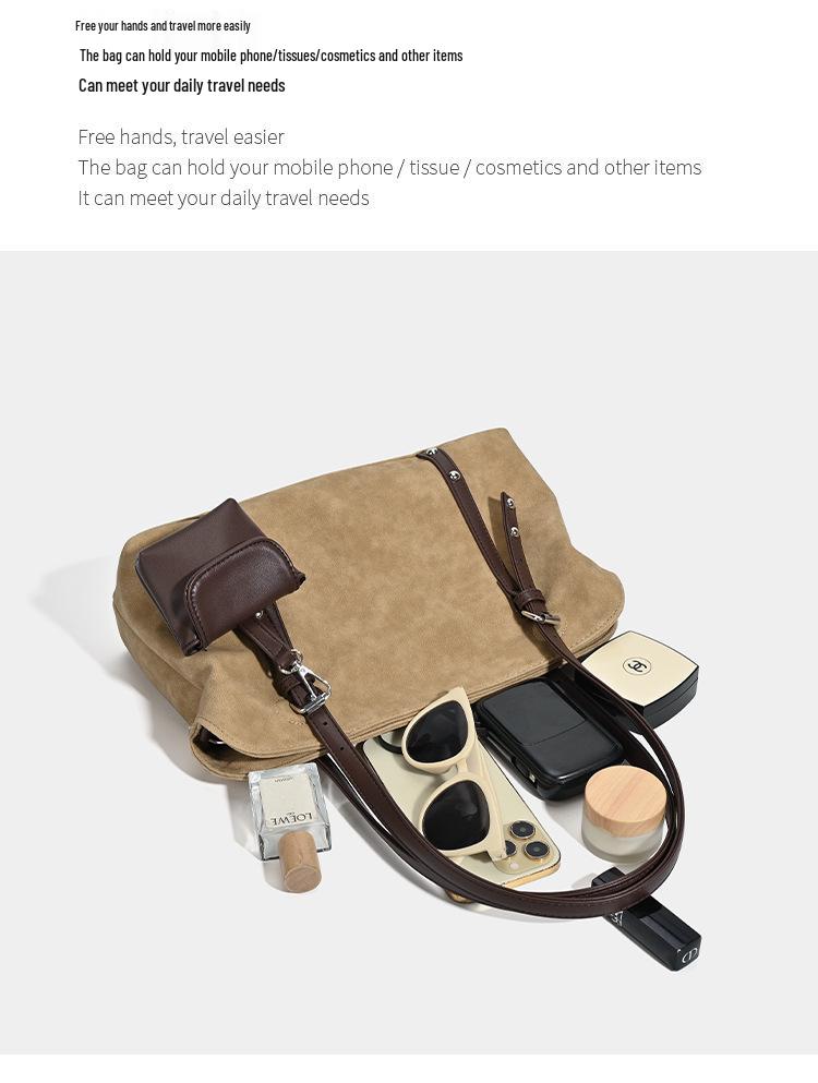 Retro Wildleder Große Kapazität Damen Schulter- und Umhängetasche - Herbst/Winter Vielseitiges Design