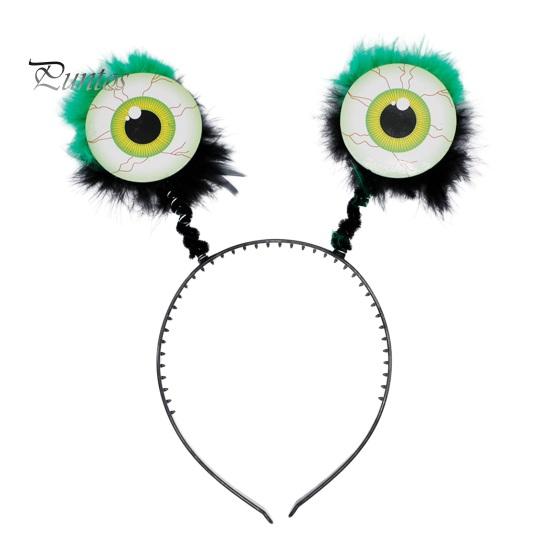 Halloween Scary Eyeball Headband with Big Plush Shapes Exaggerated Decorative Hair Hoop Party Accessories