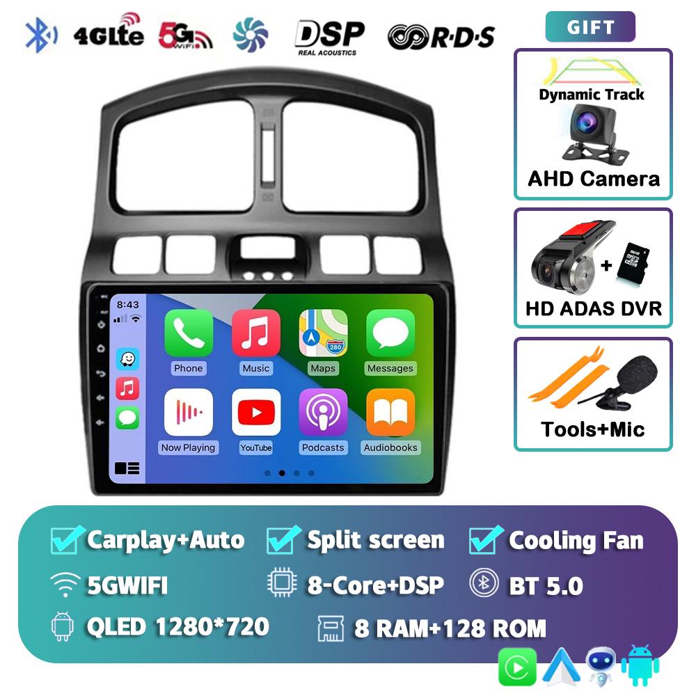 Android 14 Carplay Auto Car Radio For Hyundai Classic Santa Fe 2005 2006-2015 GPS Multimedia Video Player Head Unit 2Din Stereo