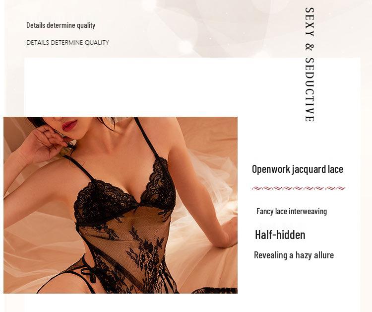 Sinnliches Spitzen-Strapsnachthemd: Verlockende Cut-Out Dessous 646