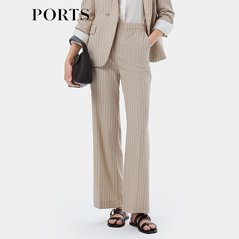 PORTS Women's 2025 Spring Striped Wide-Leg Pants