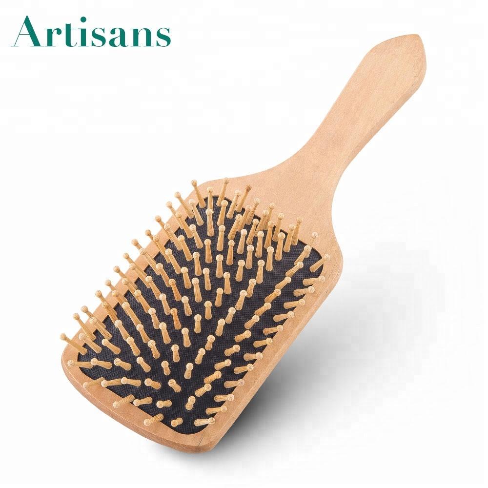Factory Price Custom logo Natural Wooden Hairbrush Dry Bamboo Hair Brush чёрный