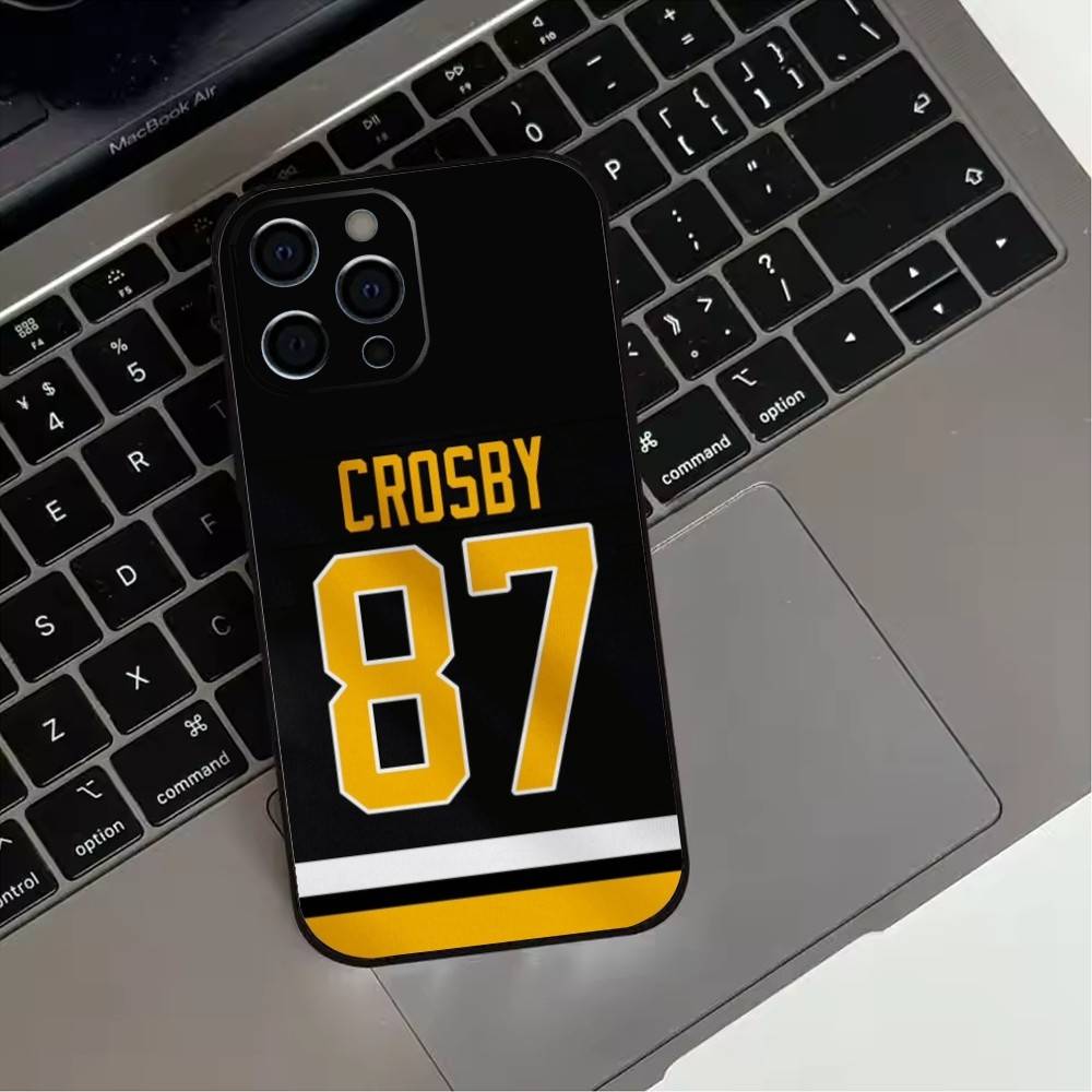 

Hockey Player S-Sidney Crosby Phone Case For iPhone 17,16,15,14,13,12,11 Plus,Pro Max,XS,Soft Silicone Black Cover iPhone13