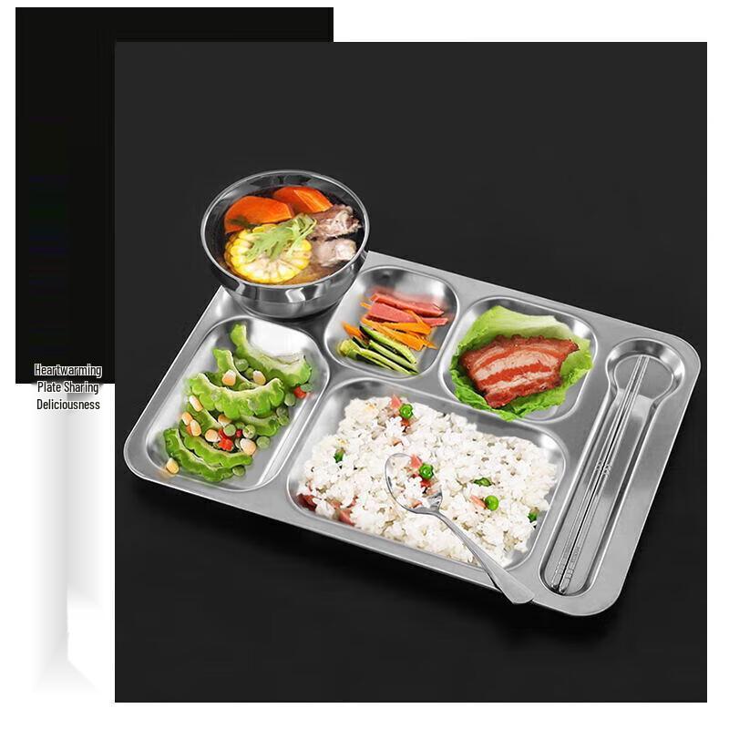 304 Stainless Steel Divided Meal Tray