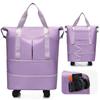 Expandable Rolling Duffle Bag with Wheels Foldable Travel Luggage Bag for Women and Men