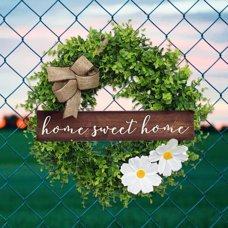 44cm Wreath Christmas Wall Decorations Small Fresh Nameplates Artificial Flowers Round Garland Door Hangers.