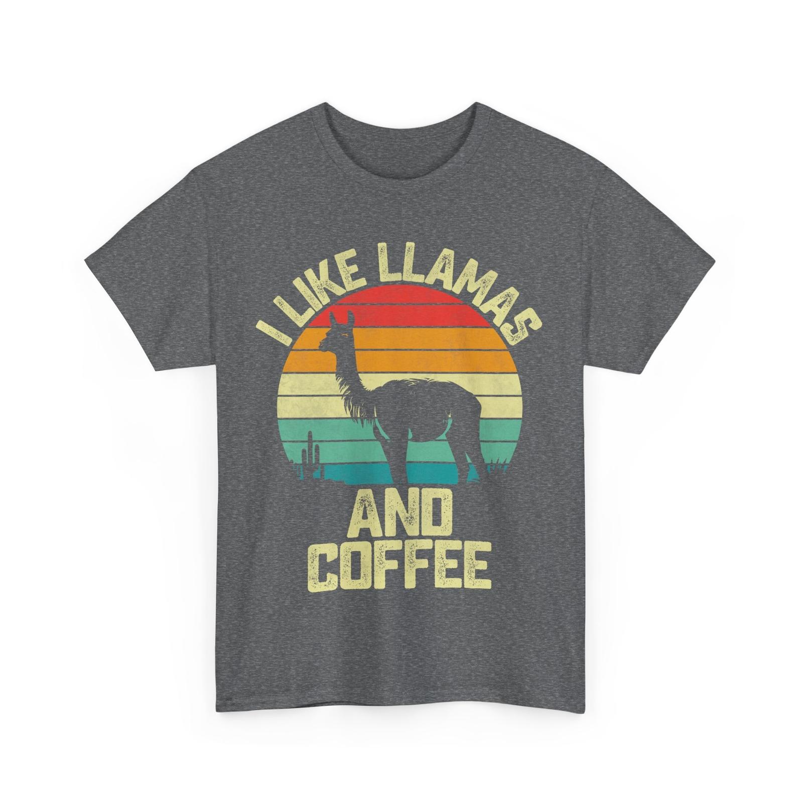 I Like Llamas and Coffee Shirt, Llama Coffee Lovers Men Vintage Shirt XXXXL