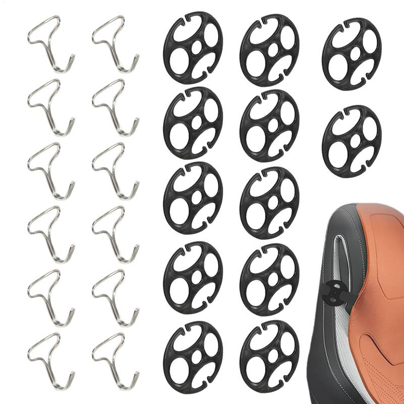 12pcs/set Car Seat Cover Plum Plate Metal Hooks Plastic Car Seat Covers Chucks Metal Hooks Locking Clip for Car Seat Accessories