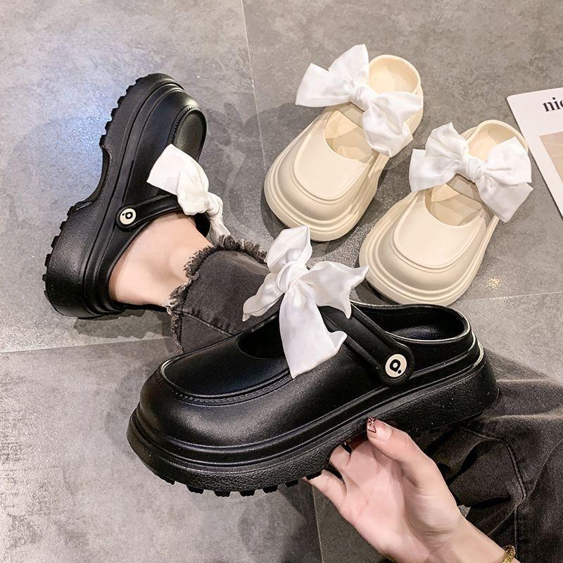 Thick-soled muffin bottom sweet casual women's bag head women's shoes summer new bow small fragrant sandals women