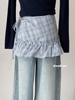 Korean Academy Style Plaid Ruffled High Waist Skirt
