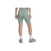Under Armour Solid Color Logo High Waist Sports Shorts Women shorts Silicone-Green 1377088-349