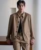 Trip Le Sens Custom Collar Hidden Snap Crop Blazer_Beige