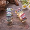 New irregular color dripping flower splicing elastic alloy bracelet, petal bracelet