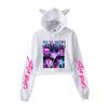 KPop Demon Hunters Printed Women Hoodie Cat Ears Long Sleeve Crop Tops Saja Boys Trend Harajuku Streetwear Women's Clothing