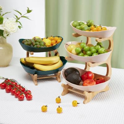 Plastic Storage Container for Living Room 3-Layer Fruit Bowl Garden Snack  Kitchen Dishes  Afternoon-tea Cake Basket