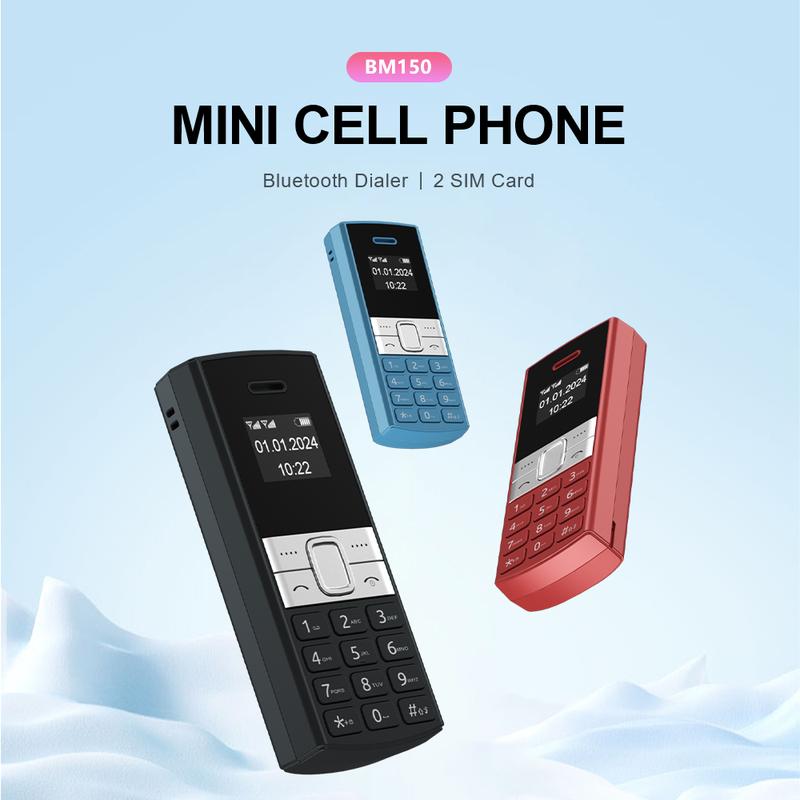 BM150 Mini Mobile Phone Wireless Bluetooth Dialer Dual SIM Card Speed Dial Magic Voice Super Small Cellphone Backup Phones