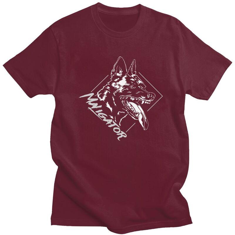 Custom Belgian Malinois Maligator Dog T Shirts for Men 100 Cotton Tees Belgian Shepherd Tshirt Tshirt Clothes