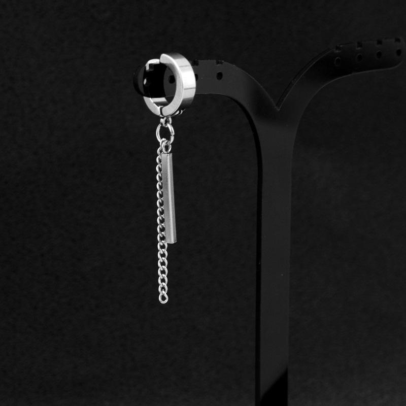 Fashion ins titanium steel men's ear clips neutral style 1PC hip-hop stainless steel punk earrings earrings