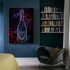 Neon Effect Wine Bottle Poster Canvas Painting Luxury Wall Picture For Modern Living Room Home Decoration