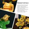 Aris & Juno 11.42'' Feng Shui Money Tree Statue with Fortune Cat & Jade Cabbage, Lucky Wealth Decor for Bookshelf, Home Office & Business Opening