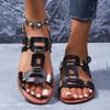 Fashion New Women Sexy Sandals 2025 Summer Outdoor Anti-slip Shoes Women Luxury Sandals Fashion Rome Casual Flat Slippers Slides Women