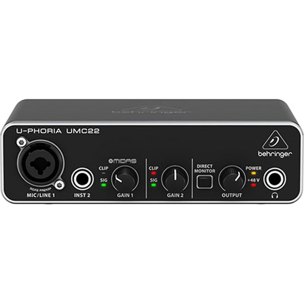 BEHRINGER UMC22 USB Audio Interface with Behringer Microphone Preamp