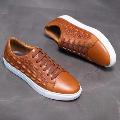 New Genuine Leather Mens Casual Shoes Italy Luxury Business Shoes for Men Sneakers Handmade Crocodile Pattern Office Sport Shoes