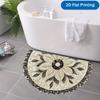 Bohemian Style Semi-Circular Carpet Soft Non-Slip Decorative Mat 2D Print Aesthetic Rug for Entrance Porch Festive Home Decor