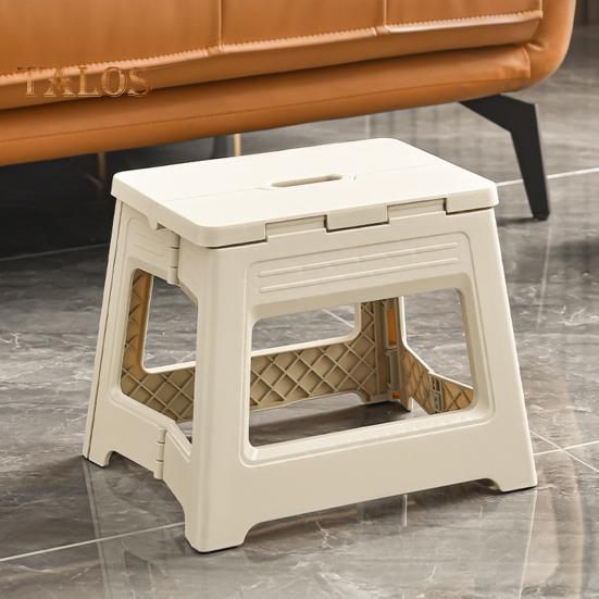 Folding Bench Multifunctional Footstool for Toddlers Seniors Portable Plastic Stool with Handle Outdoor Fishing Stool