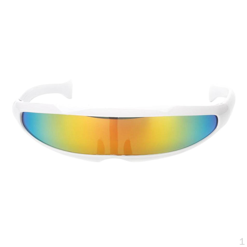 Futuristiske Smale Kyklop Farge Speilglass Visir Solbriller