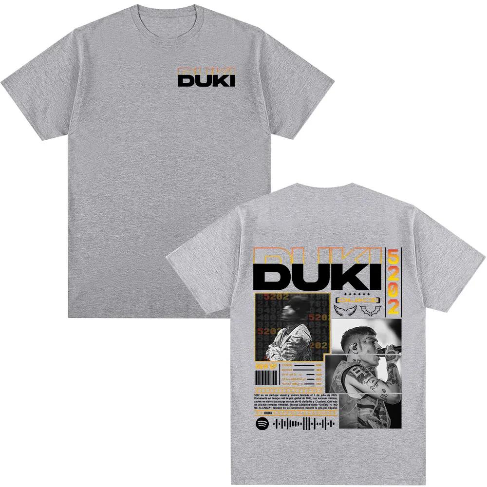 Rapper Duki Duki 5202 MIXTAPE 2025 Album T Shirts Mens Women Fashion Hip Hop Vintage T-shirt Cotton Casual Short Sleeve T-shirts