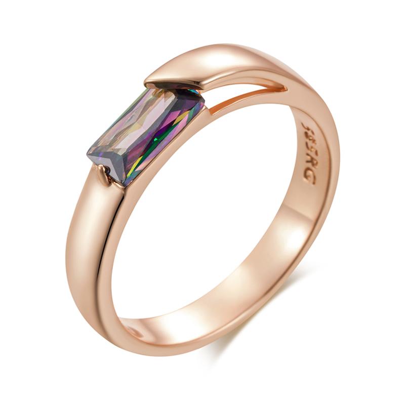 Kienl Bague Carrée Colorée en Zircon Naturel Pour Femmes Couleur Or Rose Accessoires de Mariage Exquis Bijoux Fins Quotidiens 10