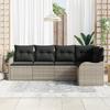 Ensemble de canapé de jardin 5 pièces avec coussins en poly rotin gris clair, Canapé de jardin 2 places avec rangement 3354371