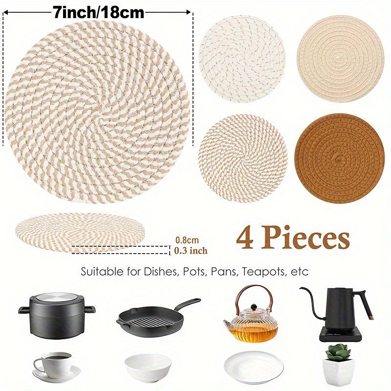4pcs Set Polyester Trivets - Durable Heat Resistant Mats for Kitchen Counter, Pot Holders, Table Protection, Home And Farmhouse Decor