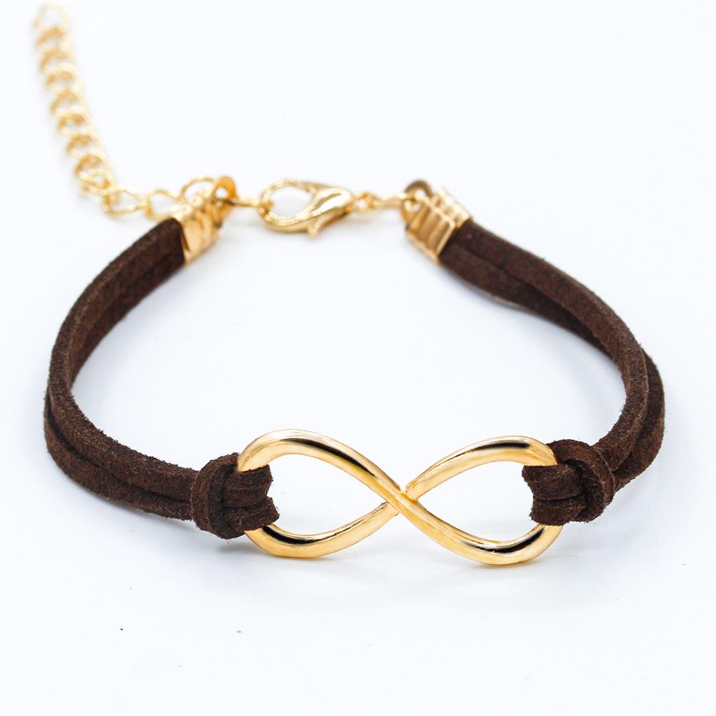 Fashion Symbol 8 Word Leather Rope Bracelet Personality Universal Bracelet Jewelry CLE