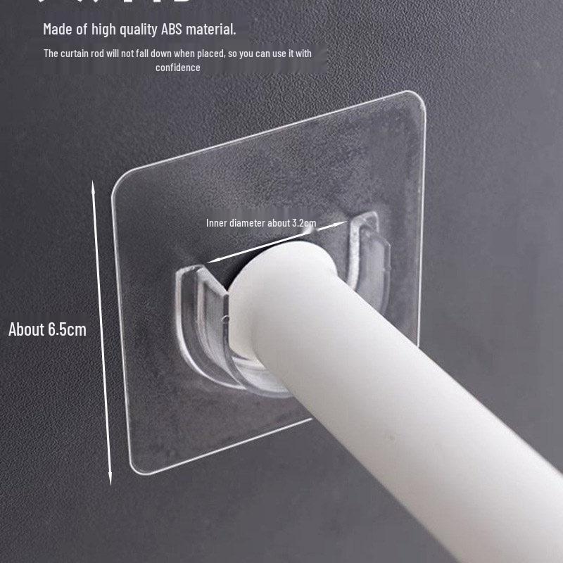 No-Drill U-Shaped Telescopic Shower Curtain Rod Holder