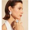 Premium Metal Copper Platinum Plated Inlaid Resin S925 Silver Needle Earrings Women'S Opening Fine Adjustable Ring