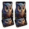 2D Flat Printing, 4pcs Car Floor Mats Retro Forest Cartoon Owl Car Mats Vibrant Dreamy 3D Cute Pet Print Car Foot Mats Universal