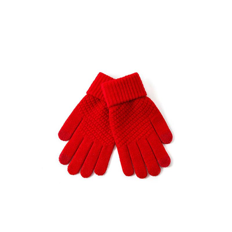 WTEMPO 1Pair Autumn Winter Cold-proof Windproof Full Finger Gloves Couple Warm Plush Gloves Outdoor Cycling Touch Screen Soft Gloves