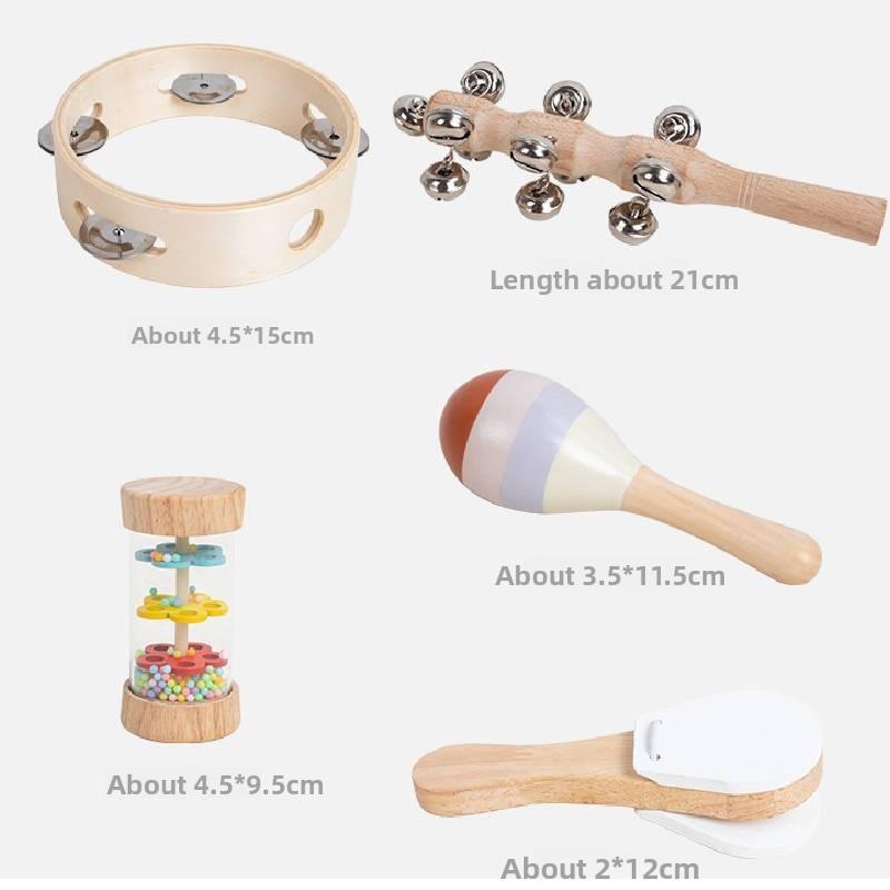 Shaking Soundboard Wooden Bell Sand Hammer Bell Drum Children Toy Percussion