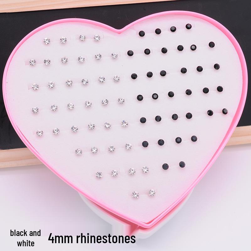 Women's Heart Stud Earrings Set in Acrylic Resin - Boxed Jewelry Accessory