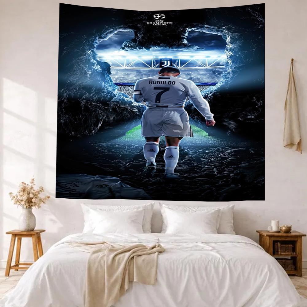 Cristiano Ronaldo Wall Decor Tapestry Art For Pet Memorial Birthdaywedding Party Backdrop Family Gift